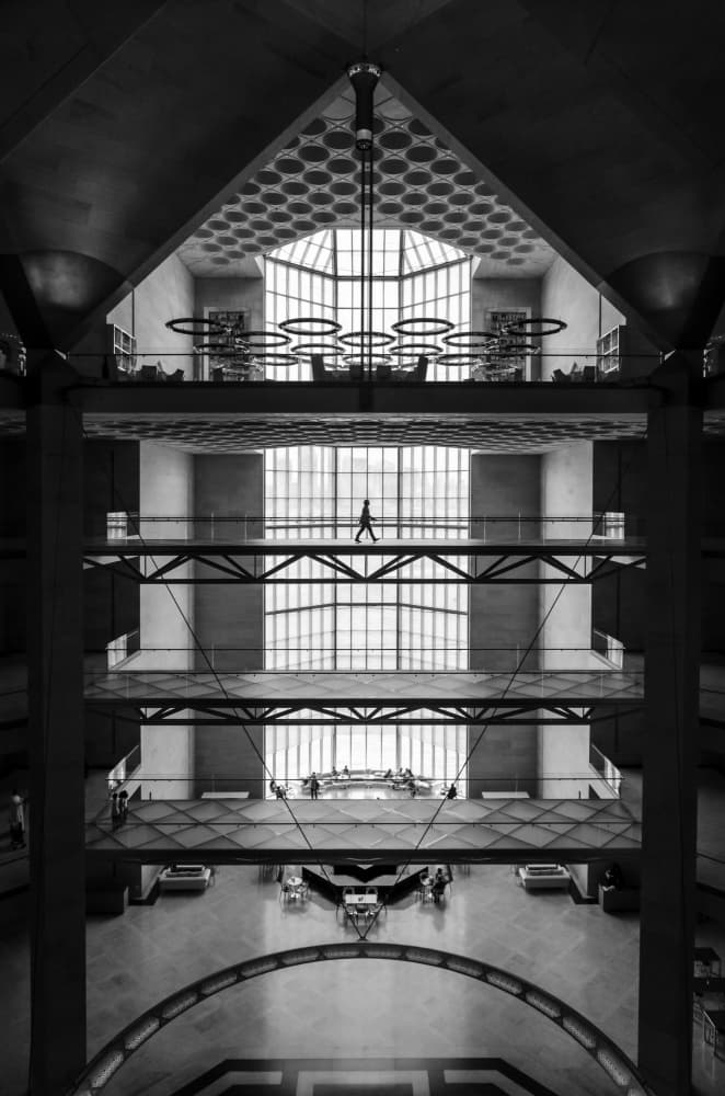 Architectural Light Walk by Ahmed Alblowi — canvas wall art