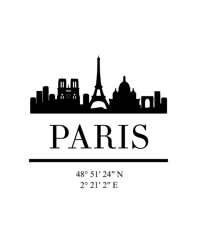 Eiffel Tower Paris Coordinates by Emiliano Deificus — canvas wall art