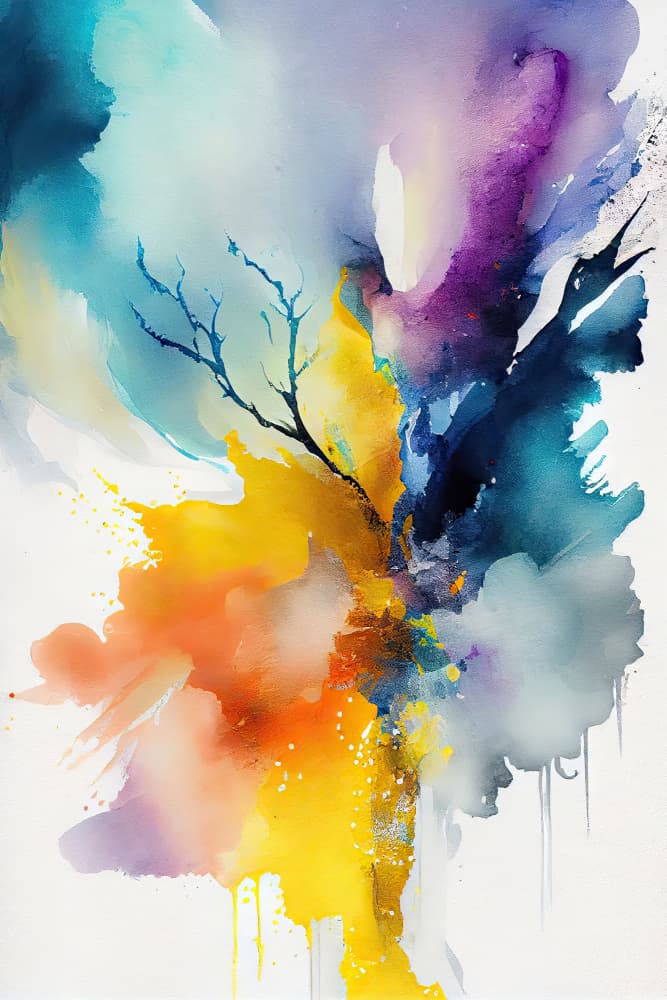 Vibrant Abstract Branches by Mauro — canvas wall art
