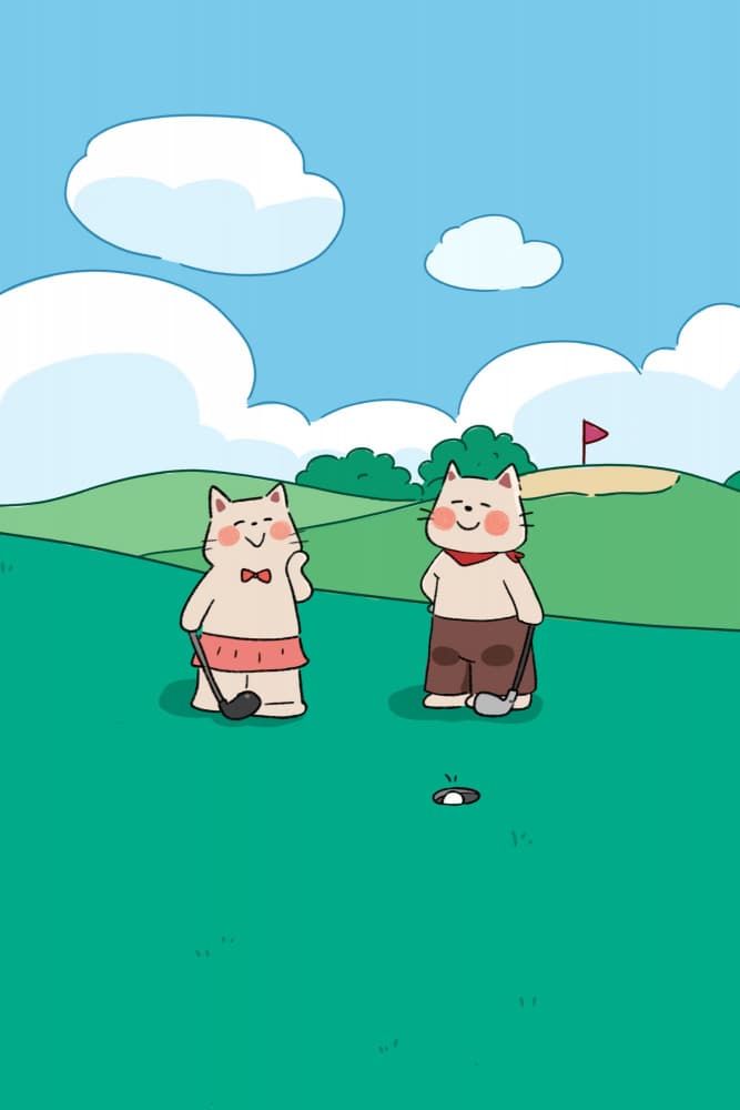 Happy Cats Golfing by Xuan Thai — canvas wall art