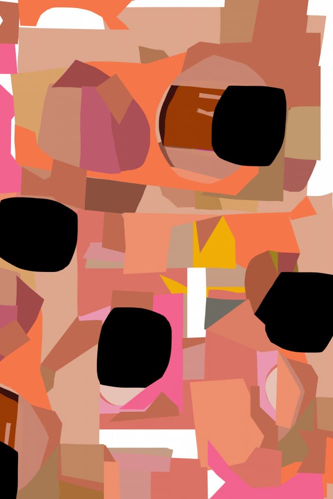 Deep Pink Geometric Shapes 2 by casa cartissi — canvas wall art