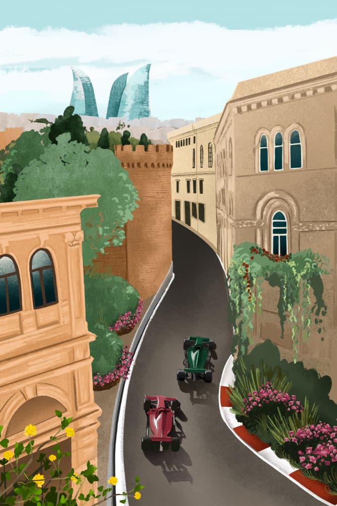 Baku Azerbeidzjan by Goed Blauw — canvas wall art