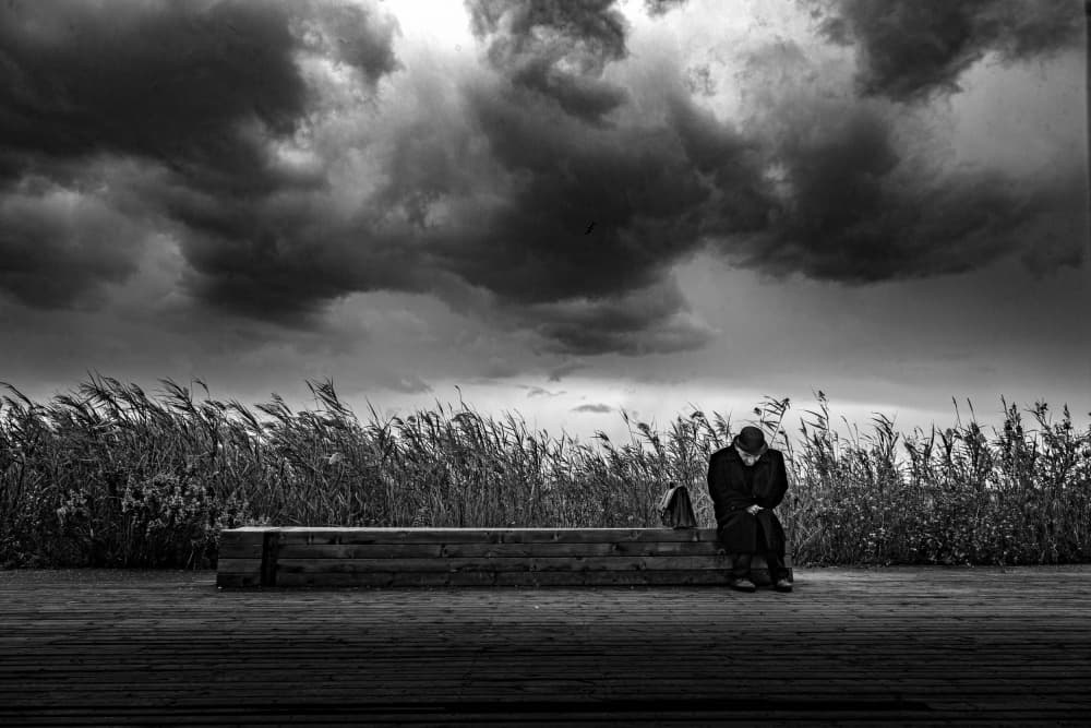 Man Under Stormy Sky by Ramiz Sahin — canvas wall art
