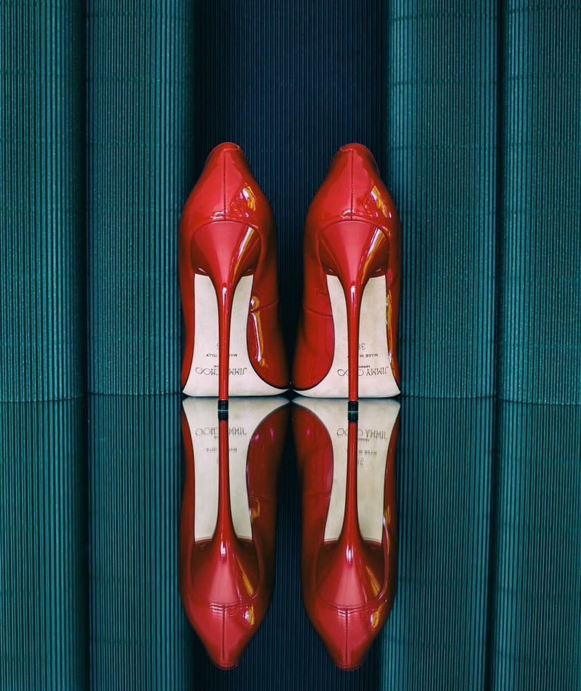 Red Stiletto Reflection by Erik Schottstaedt — canvas wall art