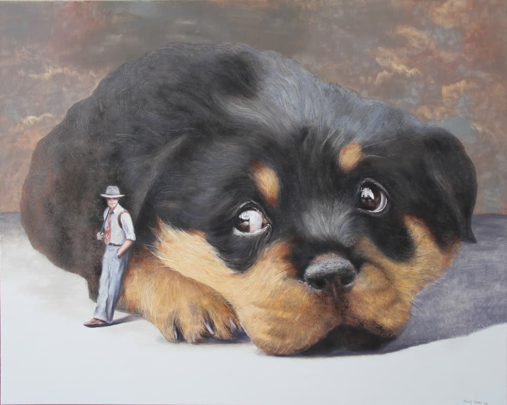 Big Dog Little Man by Rudolf Kosow — canvas wall art