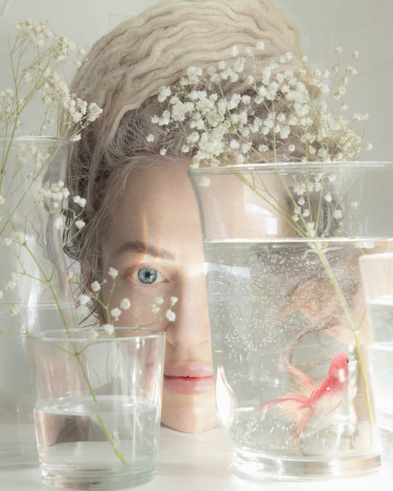 Dreamy Woman Reflection by Eva Frey — canvas wall art