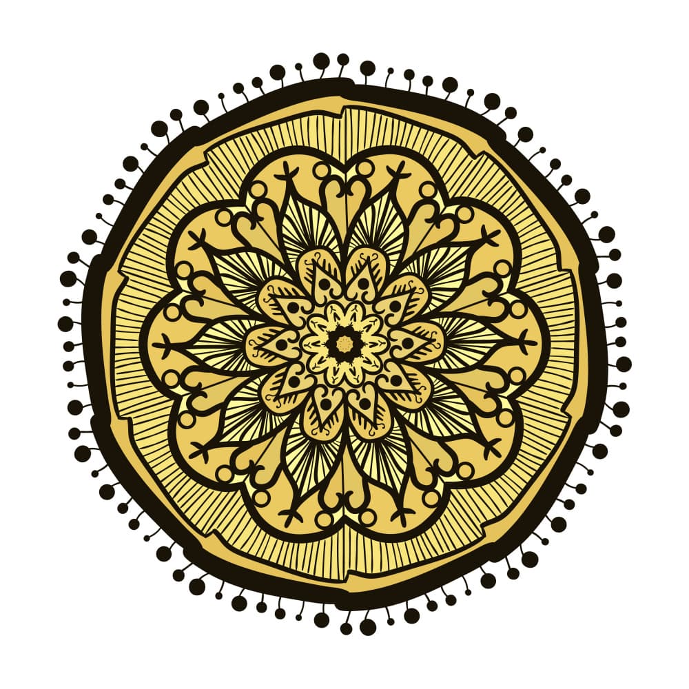 Golden Mandala Bloom by Marika Barsrsind — canvas wall art