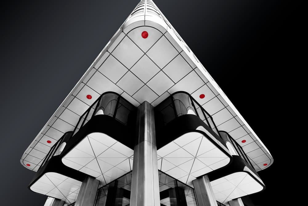 Modern Geometry Red Spots by Roland Weber — canvas wall art