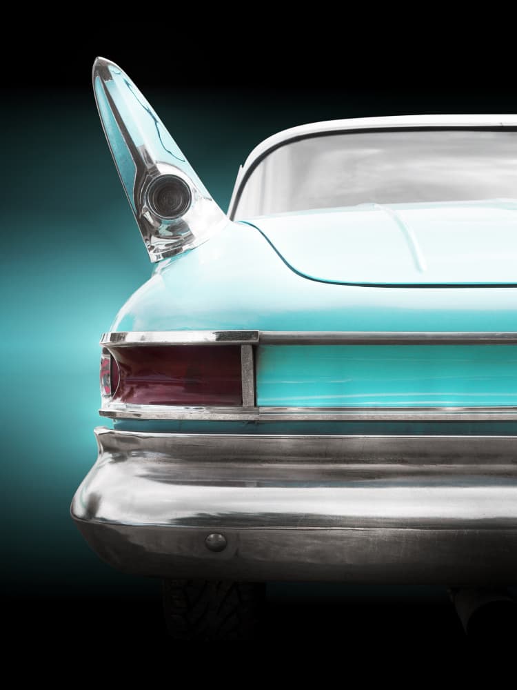 Vintage Aqua Tail Fin by Beate Gube — canvas wall art