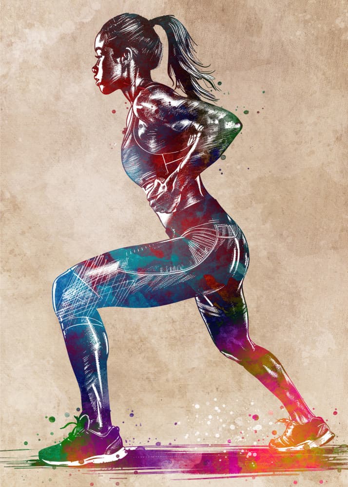 Dynamic Fitness Lunge by Justyna Jaszke — canvas wall art