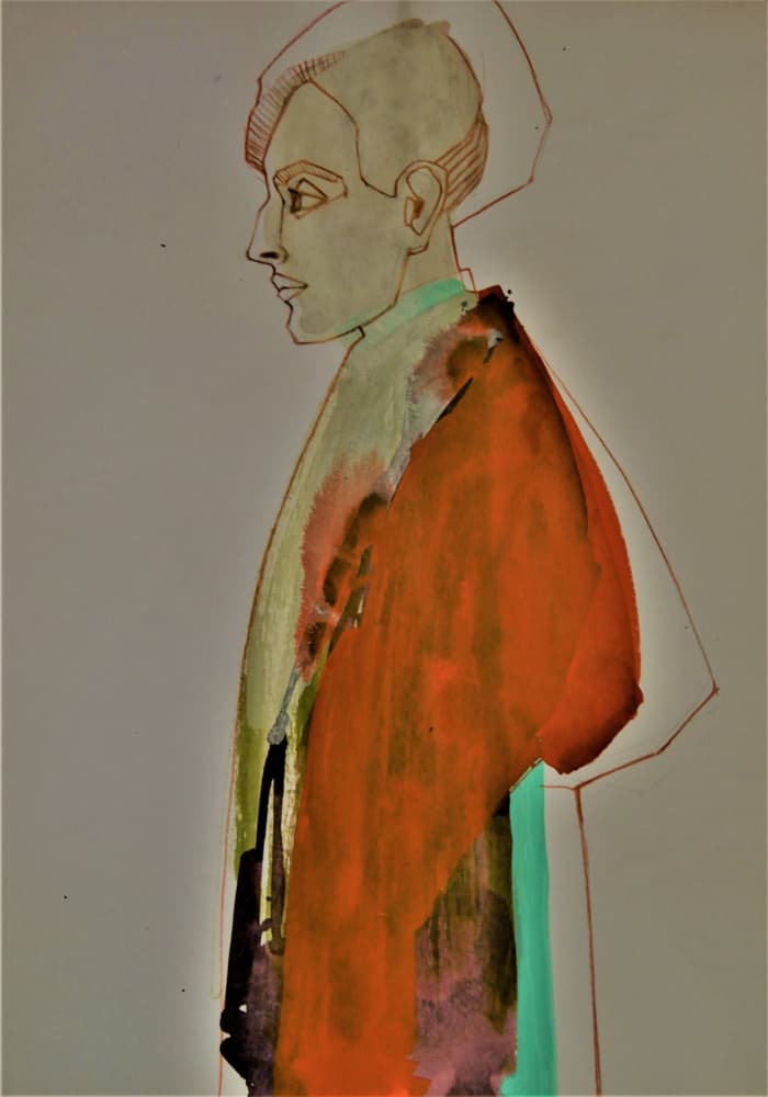 Colorful Man Profile by Doris Schmitz — canvas wall art