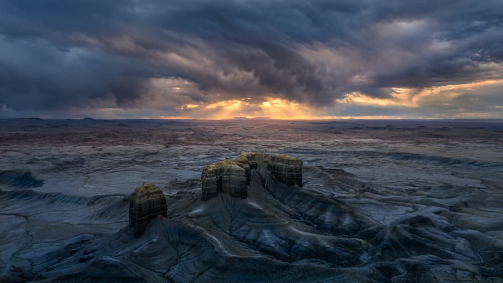 Dramatic Desert Light by John J. Chen — canvas wall art