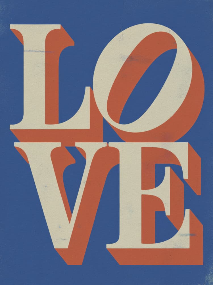 Retro Love Word by Andreas Magnusson — canvas wall art