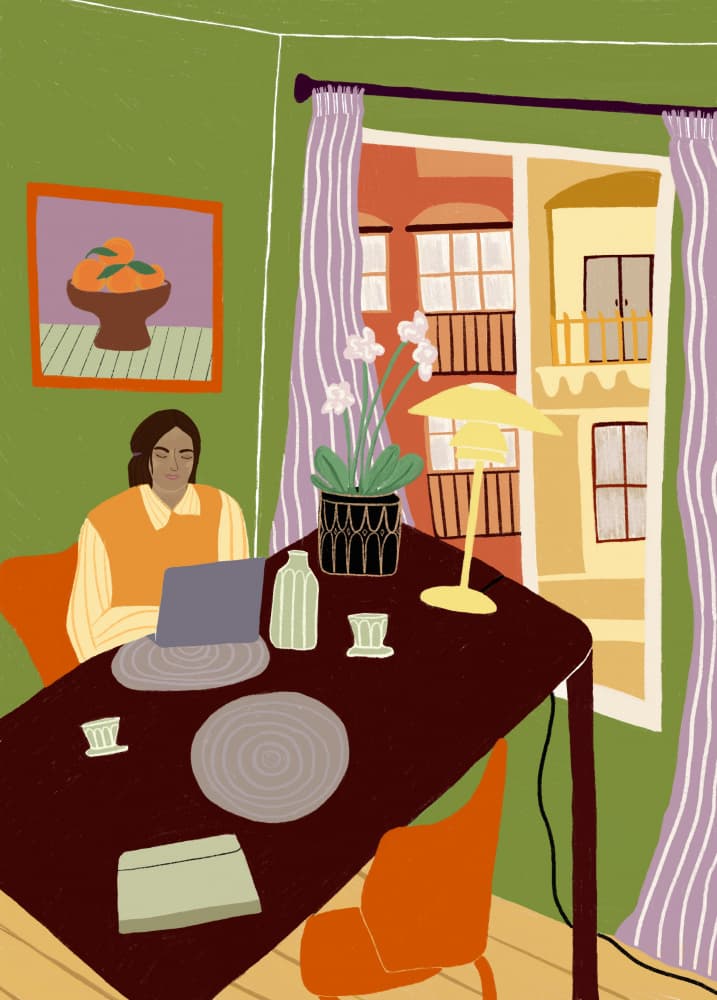 Cozy Home Office View by Elsa Eleni — canvas wall art