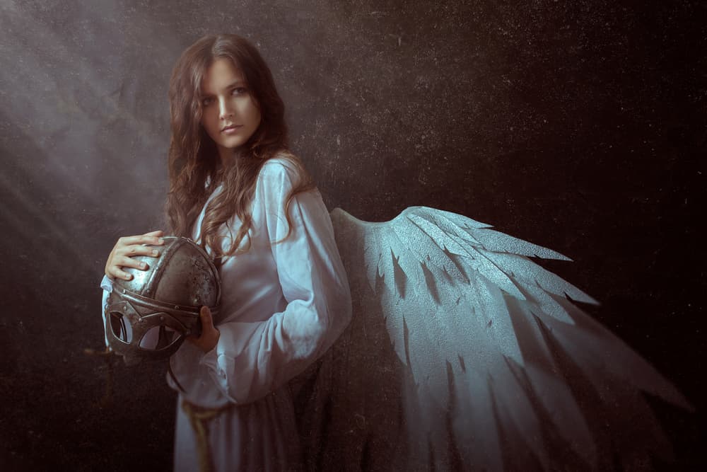 Pensive Angel Warrior by Angelina Goncharova — canvas wall art