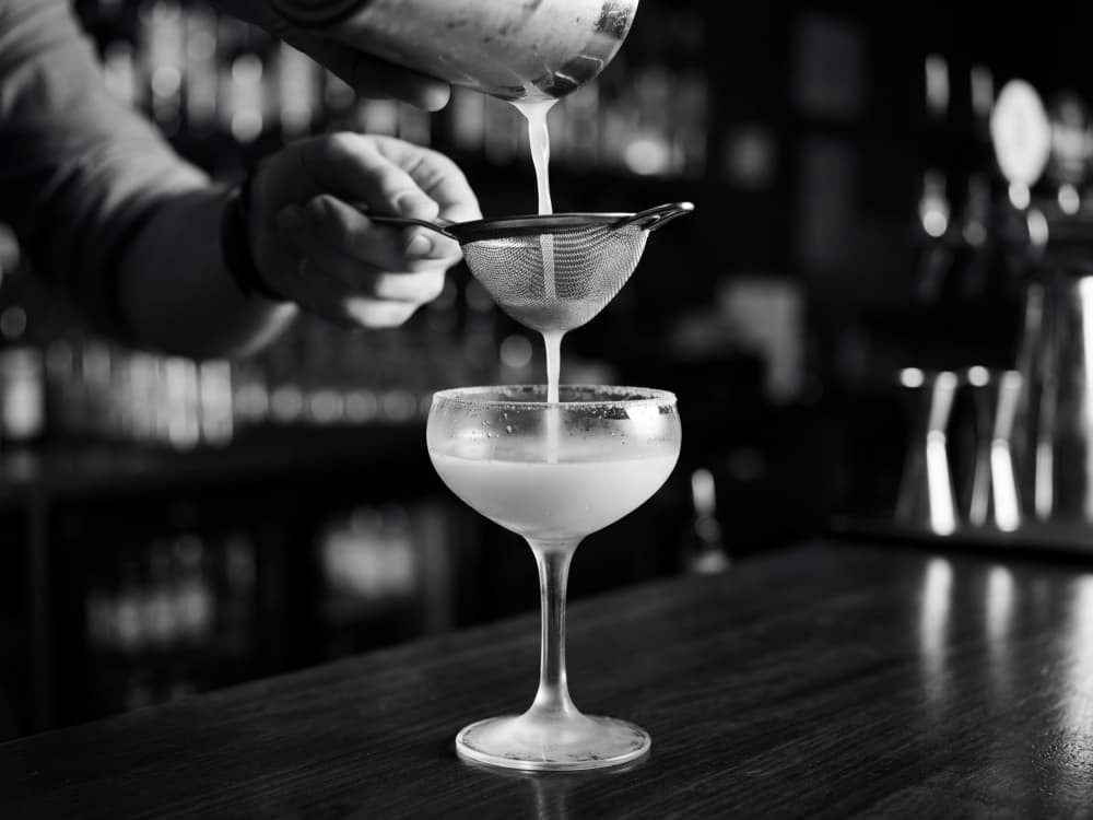 Bartender Straining Cocktail by Andreas Magnusson — canvas wall art