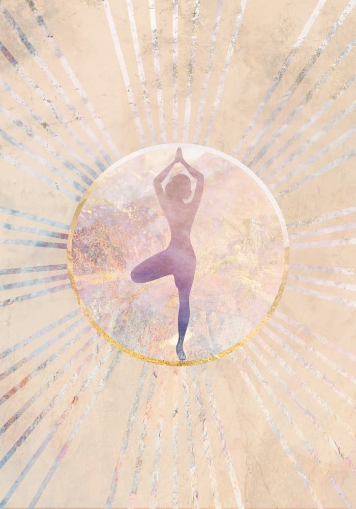 Golden Yoga Radiance by Sarah Manovski — canvas wall art