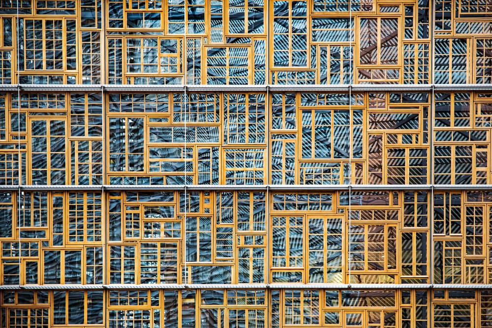 Geometric Window Facade by Linda Wride — canvas wall art