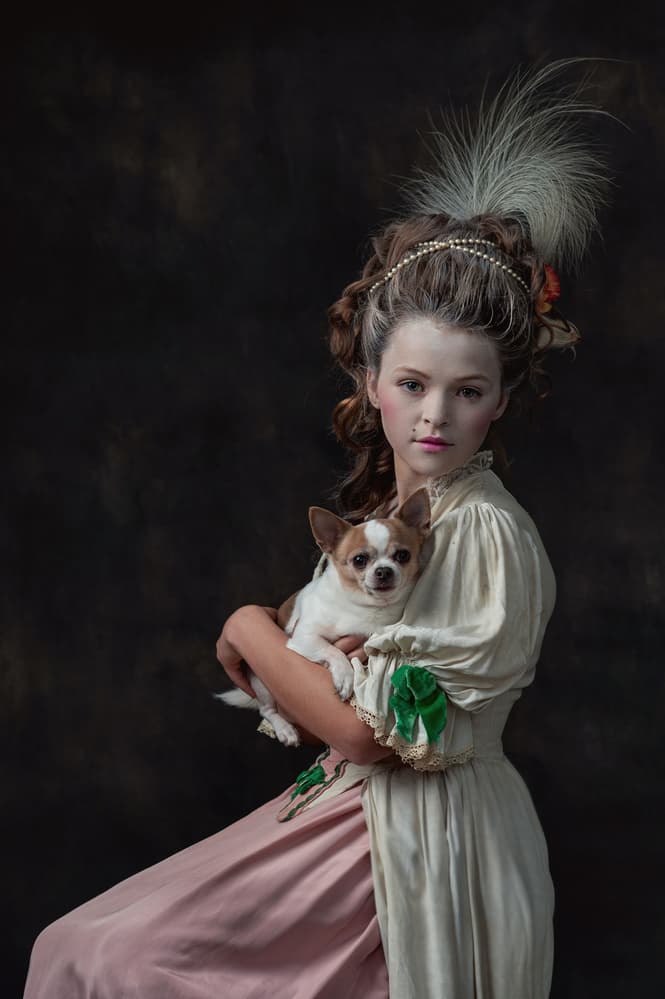 Rococo Lady Chihuahua by Monika Vanhercke — canvas wall art