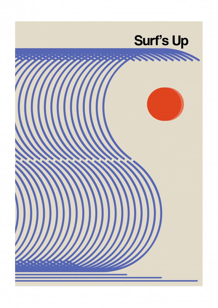 Retro Ocean Waves by Frances Collett — canvas wall art