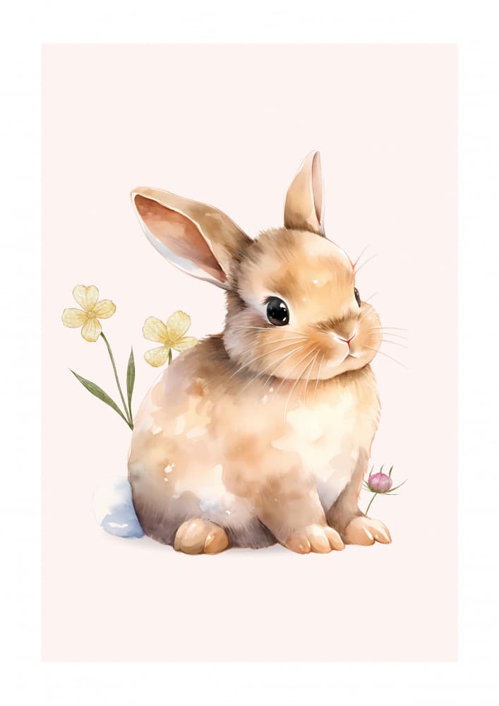 Cute Watercolor Bunny by Saskia Michele — canvas wall art