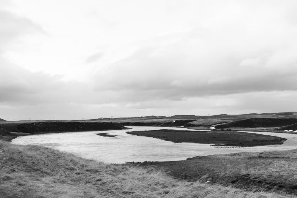 Winding River Landscape by Lynann Colligan — canvas wall art