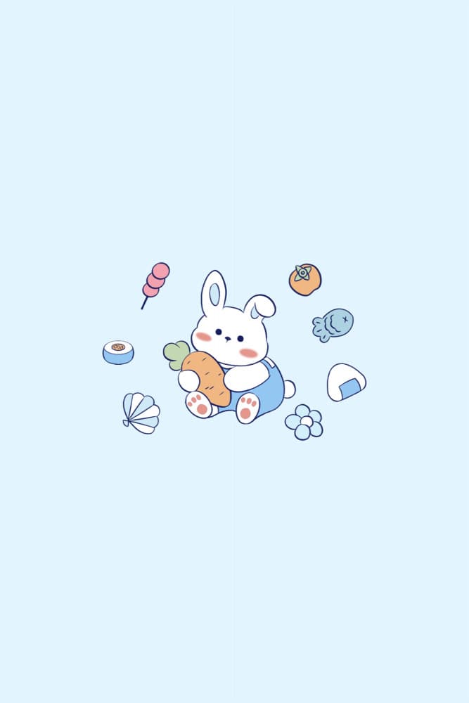 Cute Bunny's Sweet Treats by Xuan Thai — canvas wall art