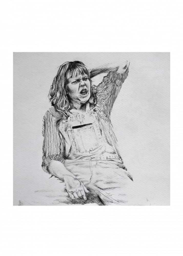 Frustration's Gritty Portrait by May Hilma — canvas wall art