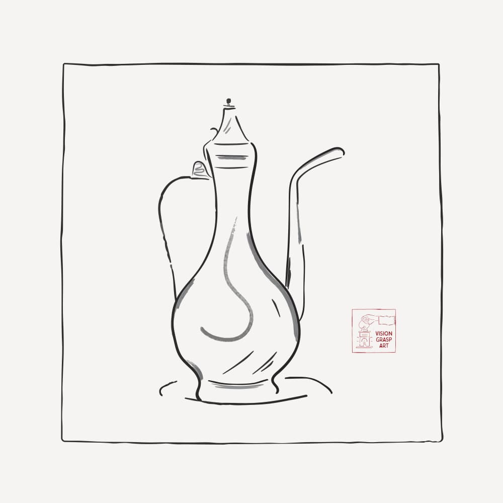 Arabic Dallah Sketch by The Creating Mind — canvas wall art