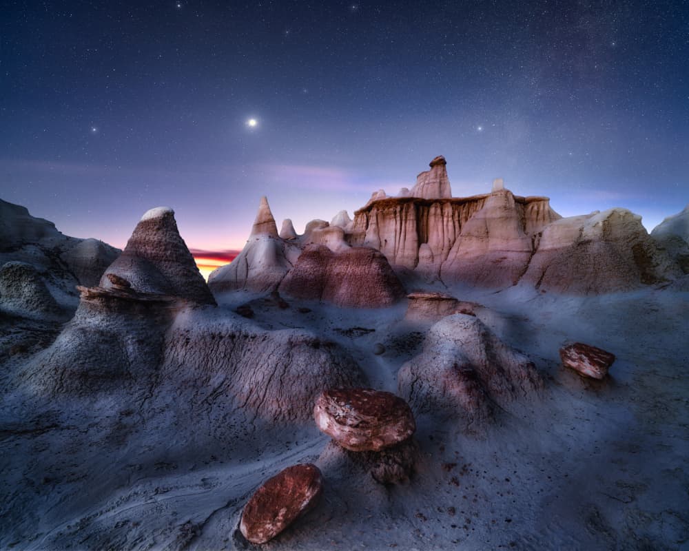 Desert Hoodoos Night Sky by Abhijit Patil — canvas wall art