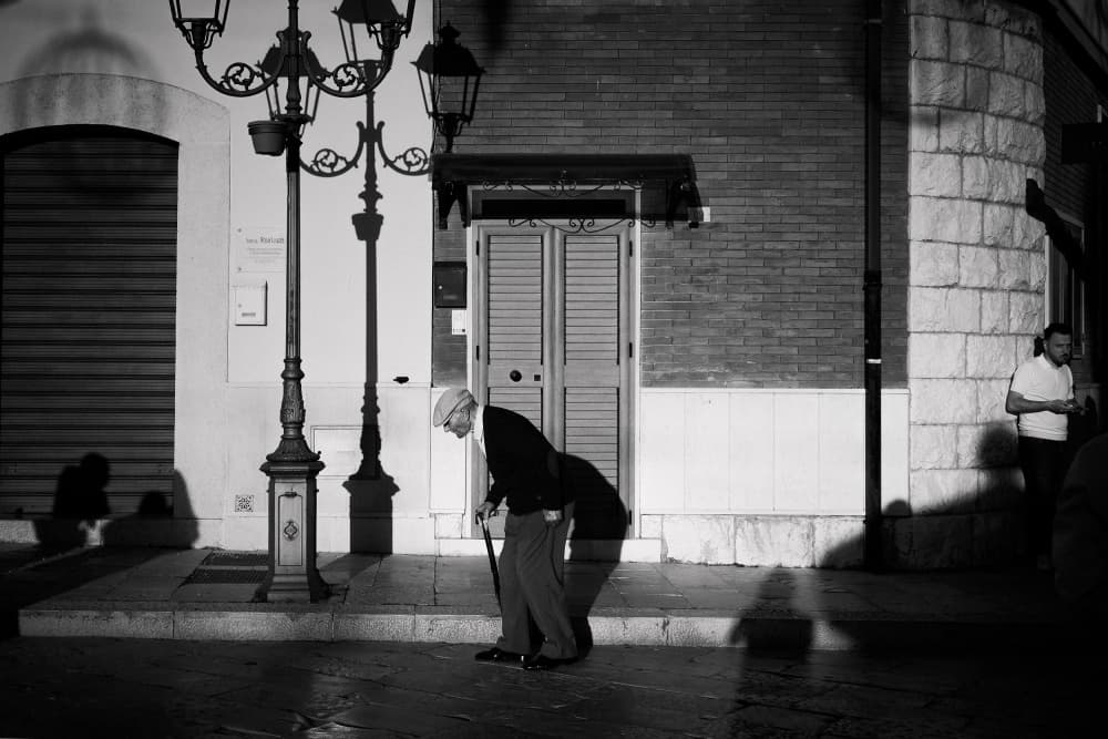 Old Man Walking At Night by Vito Muolo — canvas wall art