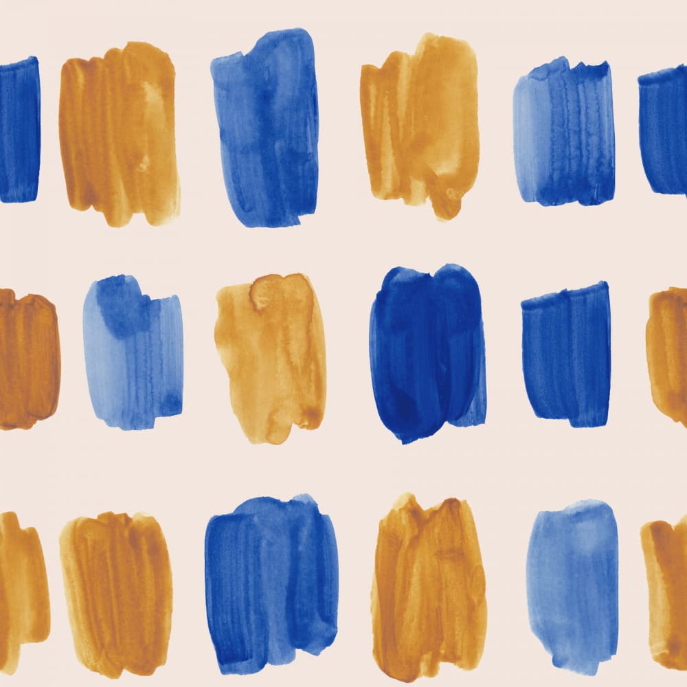 Blue Gold Watercolor Blocks by Irene Demetri — canvas wall art