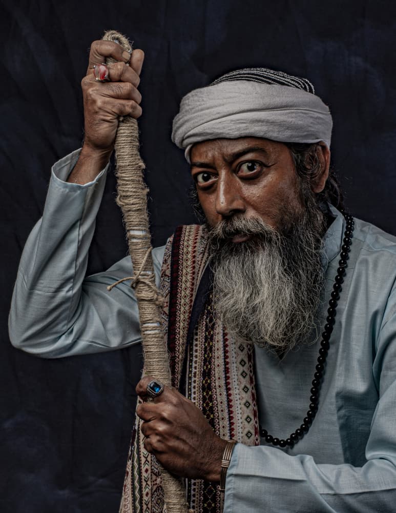 Spiritual Elder Portrait by DEBASISH CHATTOPADHYAY — canvas wall art