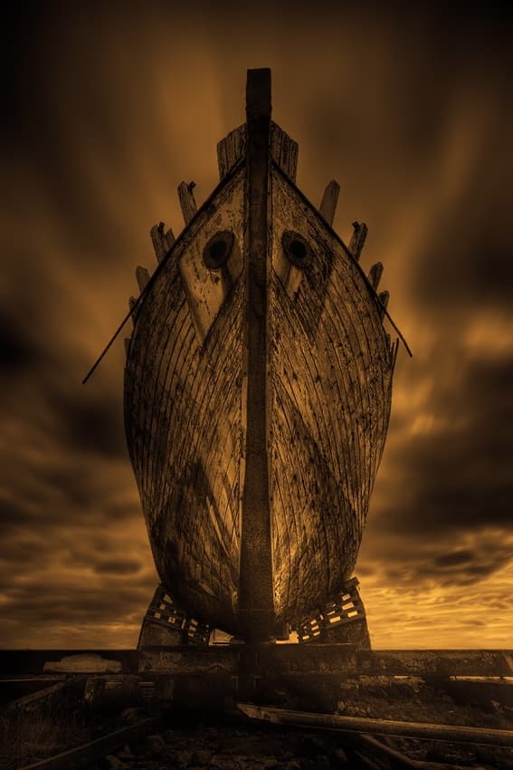 Golden Ship Bow by Raymond Hoffmann — canvas wall art