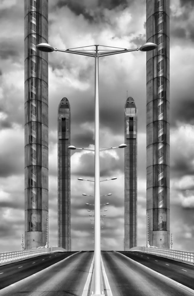Dramatic Bridge Symmetry by Francois Casanova — canvas wall art