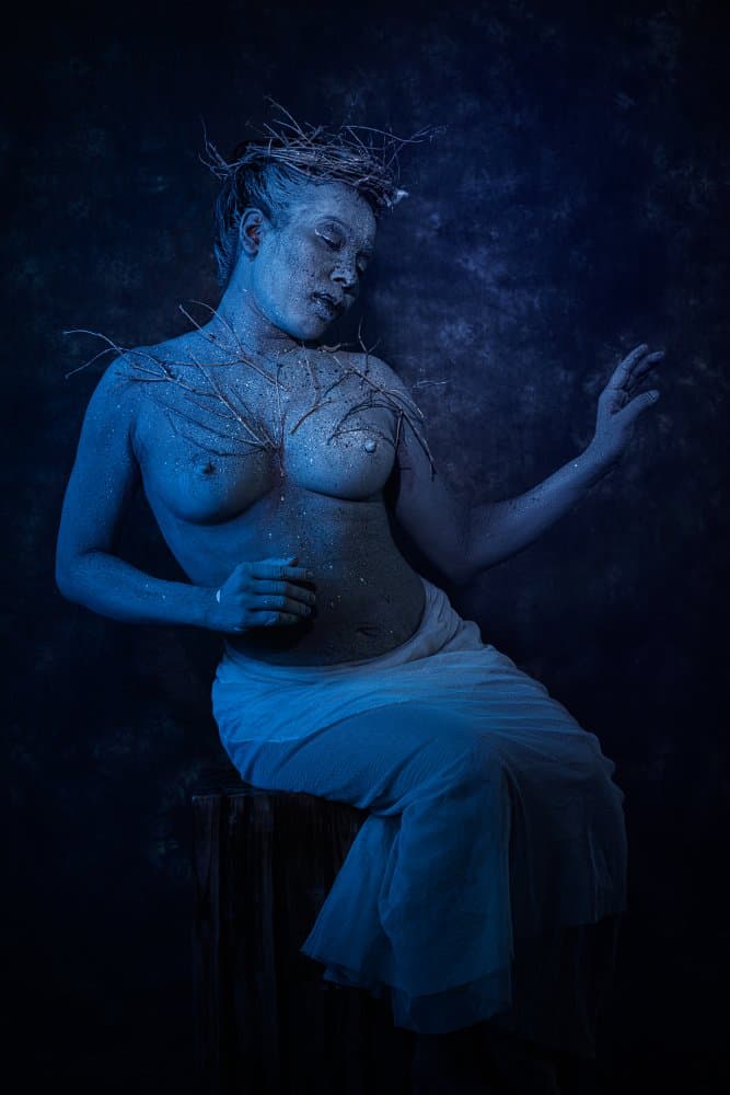 Ethereal Blue Figure by Nilendu Banerjee — canvas wall art