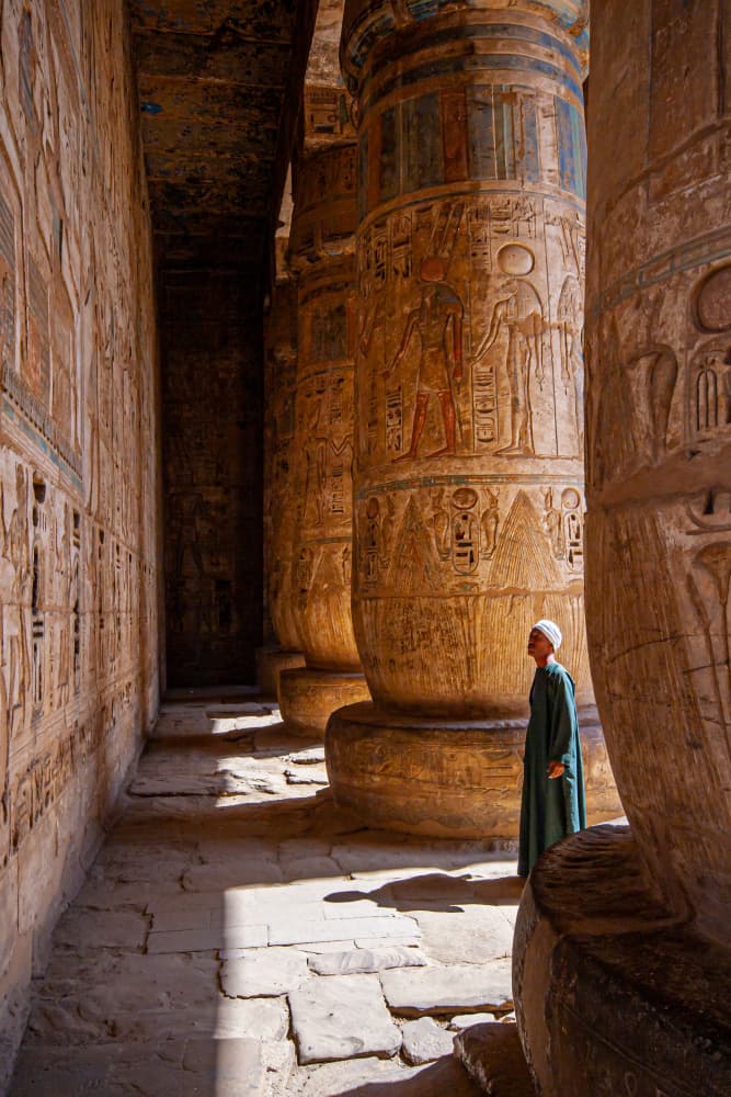 Man Exploring Egyptian Temple by Henk Goossens — canvas wall art