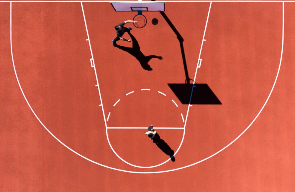 Top Down Basketball Game by Streiff Marcel — canvas wall art
