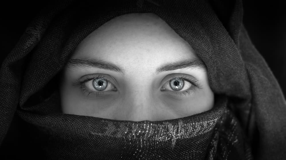 Intense Veiled Eyes by Franziskus Pfleghart — canvas wall art