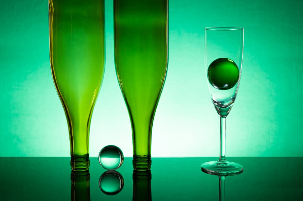 Green Glass Reflections by Azriel Yakubovitch — canvas wall art