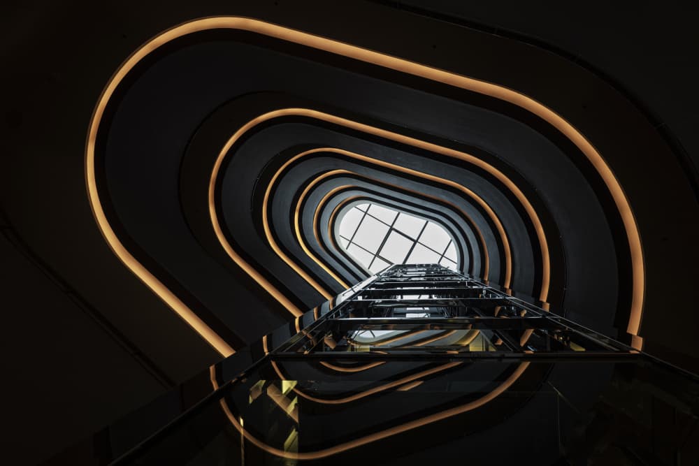 Golden Spiral Atrium by fotomarion — canvas wall art