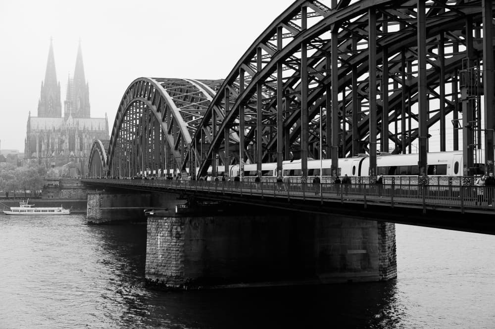 Cologne Bridge and Cathedral by Samar AlBader — canvas wall art