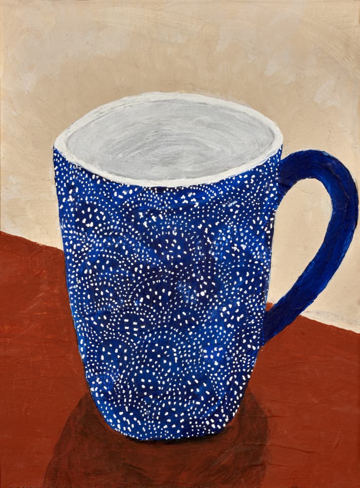 Blue Patterned Mug by Dale Hefer — canvas wall art