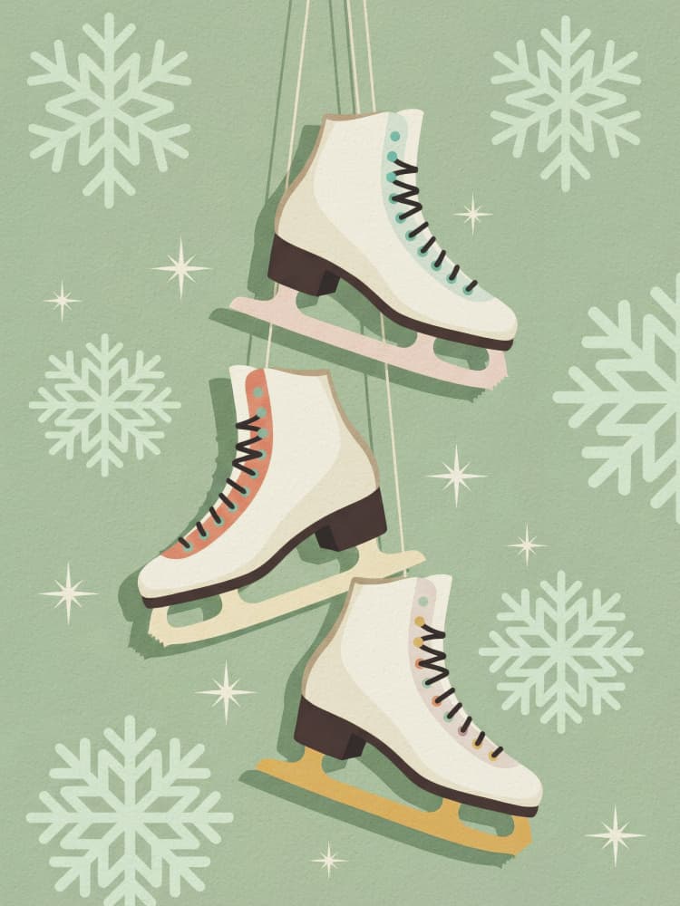 Festive Ice Skates by Andreas Magnusson — canvas wall art
