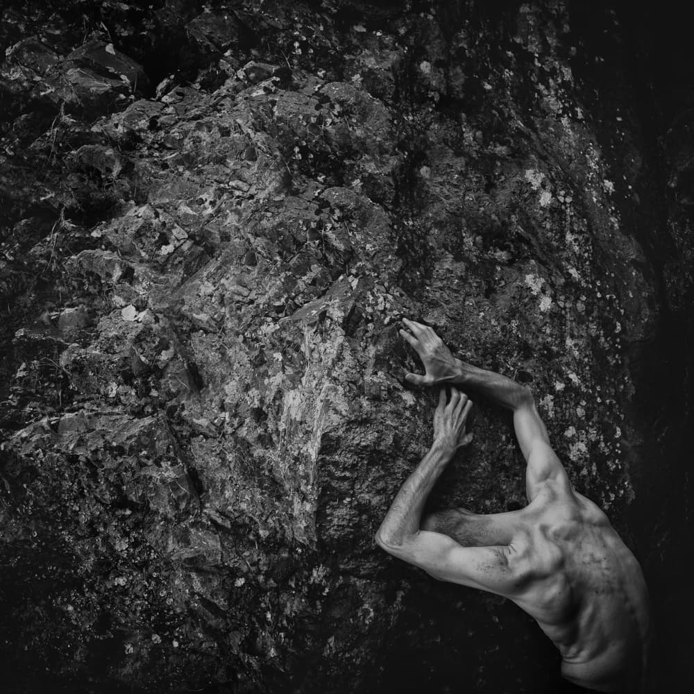 Climber's Intense Grip by Babak Haghi — canvas wall art