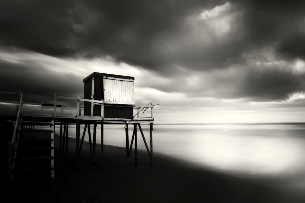 Moody Beach Shack by Walter Caterina — canvas wall art