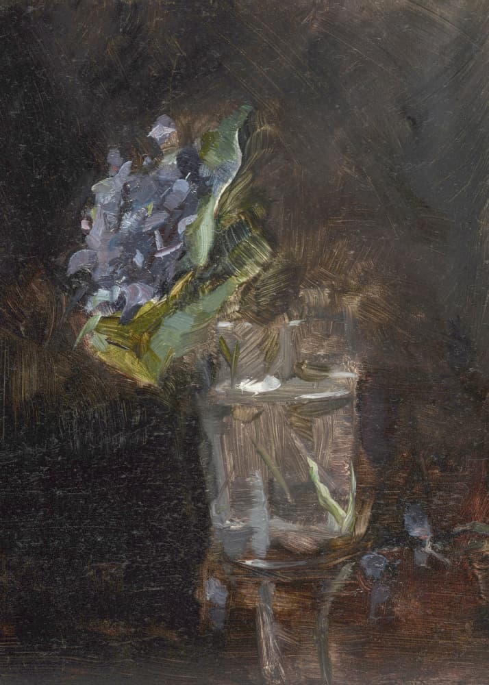 Bouquet of Violets In a Vase (1882) by TOULOUSE LAUTREC — canvas wall art