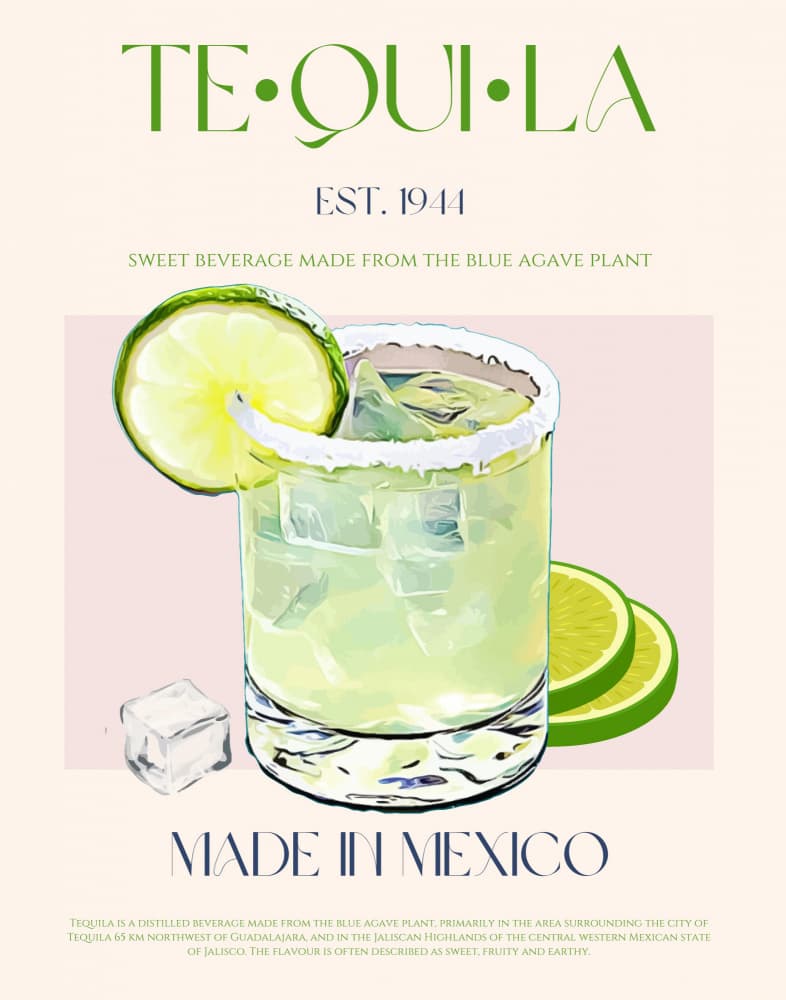 Refreshing Margarita Illustration by Nazma Khokhar — canvas wall art