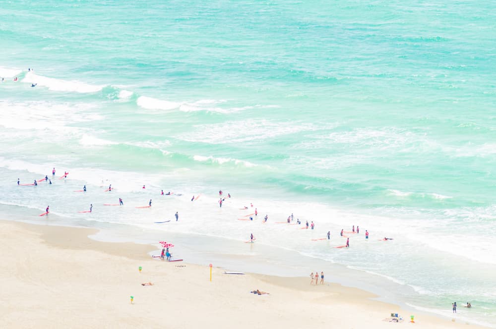 Turquoise Beach Surfing by Joshua Raif — canvas wall art