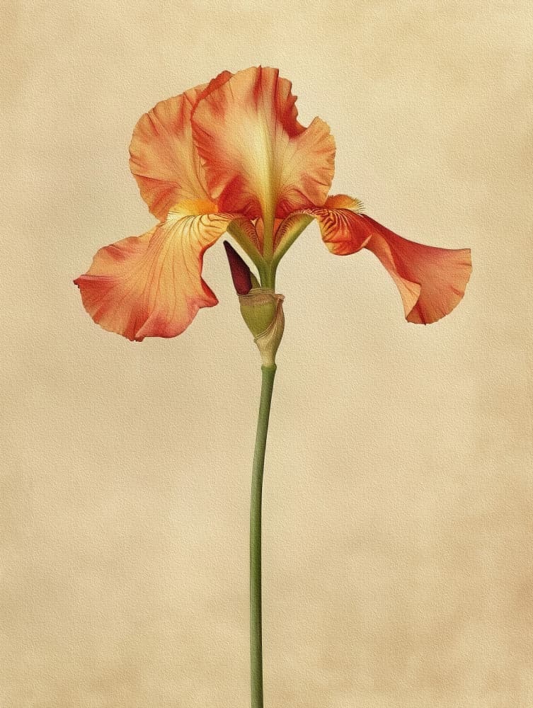 Orange Iris Bloom by Bilge Paksoylu — canvas wall art